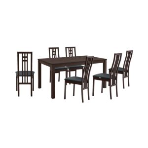 طقم سفرة 1+6 كراسي 150×90×74سم زان محروق طقم سفرة 1+6 كراسي 150×90×74سم زان محروق